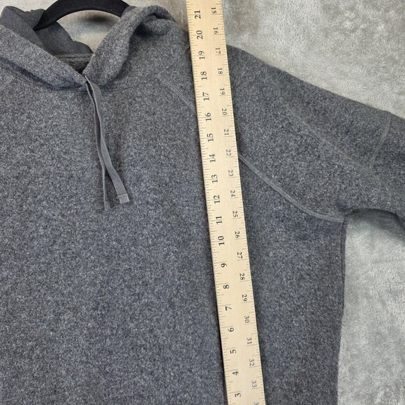 PrAna Sweater Womens Small Gray Wool Blend Hoodie Pullover Drawstring Hem Cozy - Picture 3 of 9